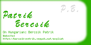 patrik bercsik business card